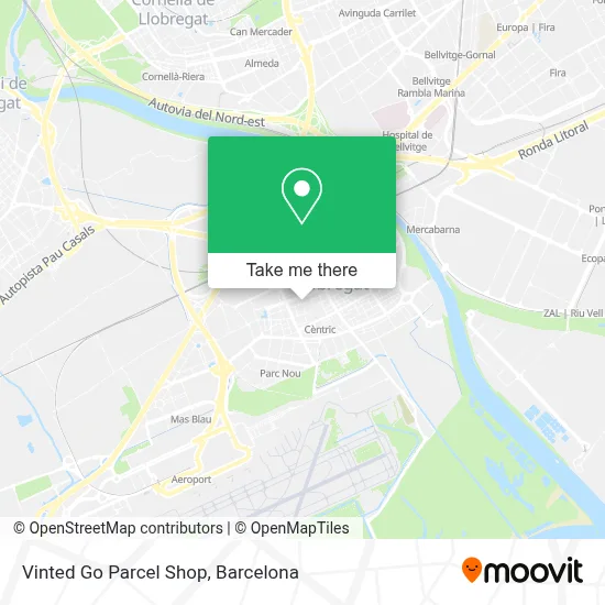 Vinted Go Parcel Shop map