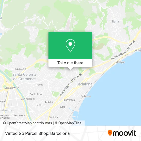 Vinted Go Parcel Shop map