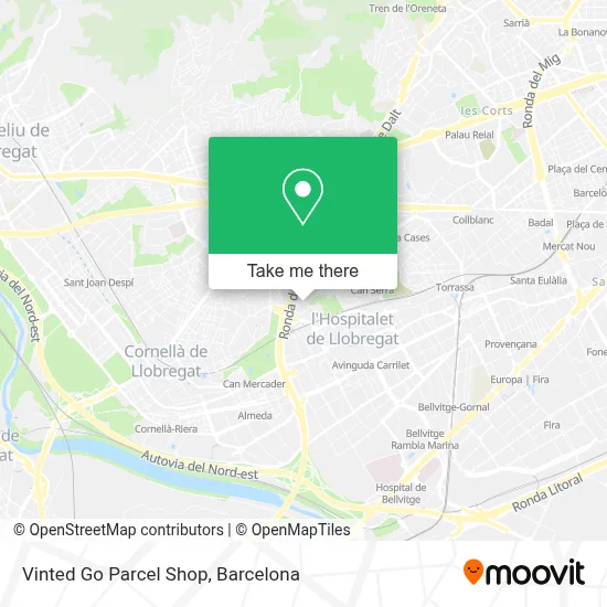 Vinted Go Parcel Shop map