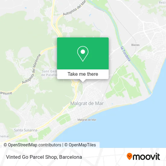 Vinted Go Parcel Shop map
