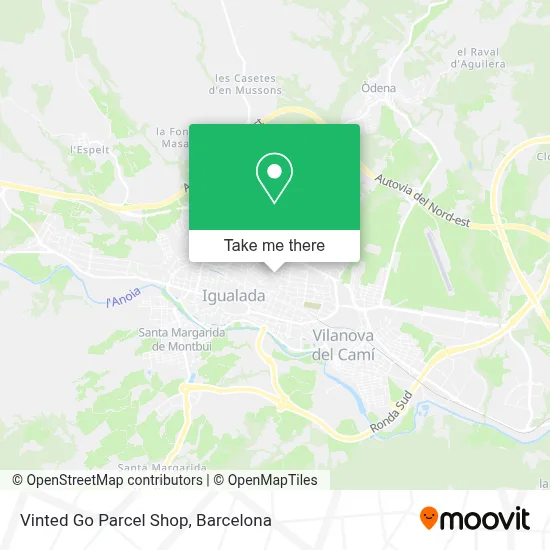 Vinted Go Parcel Shop map