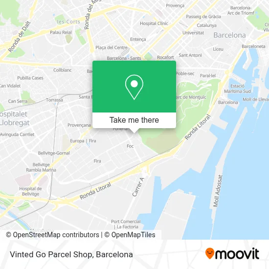 Vinted Go Parcel Shop map