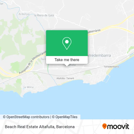 Beach Real Estate Altafulla map