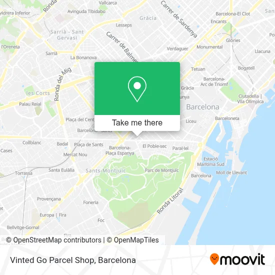 Vinted Go Parcel Shop map