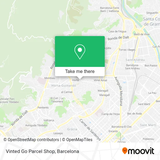 Vinted Go Parcel Shop map