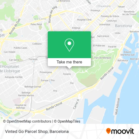 Vinted Go Parcel Shop map