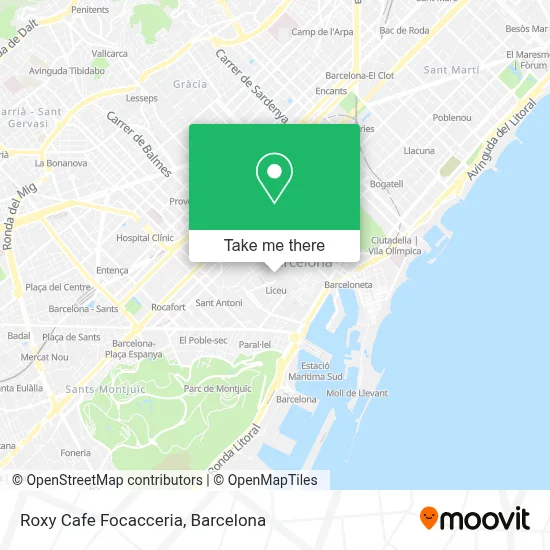 Roxy Cafe Focacceria map