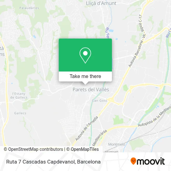 Ruta 7 Cascadas Capdevanol map