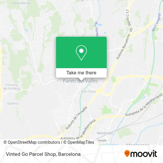 Vinted Go Parcel Shop map