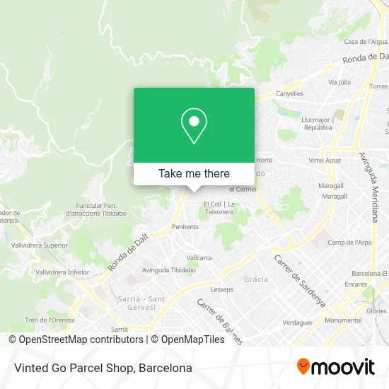 Vinted Go Parcel Shop map