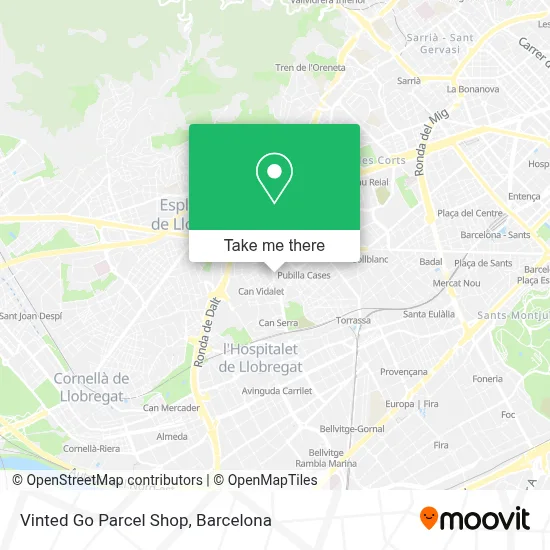 Vinted Go Parcel Shop map