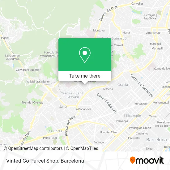 Vinted Go Parcel Shop map