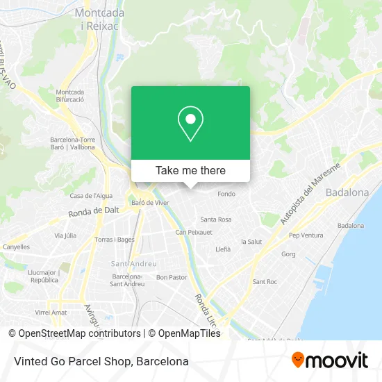 Vinted Go Parcel Shop map