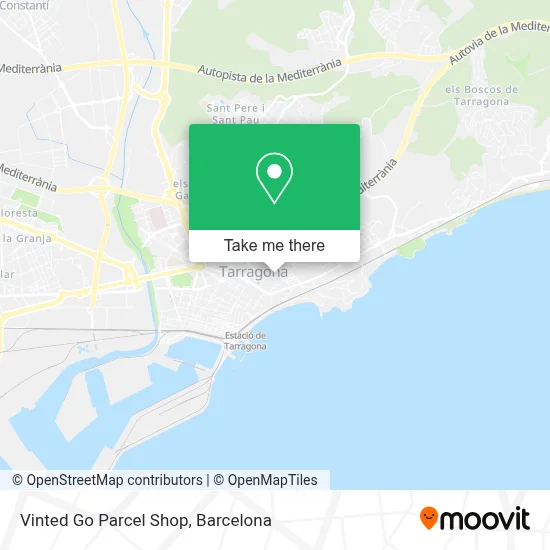 Vinted Go Parcel Shop map
