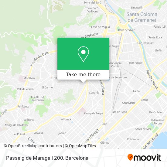 mapa Passeig de Maragall 200