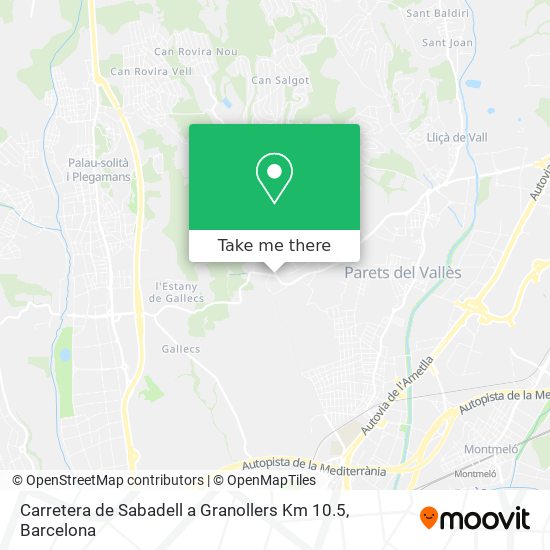 mapa Carretera de Sabadell a Granollers Km 10.5