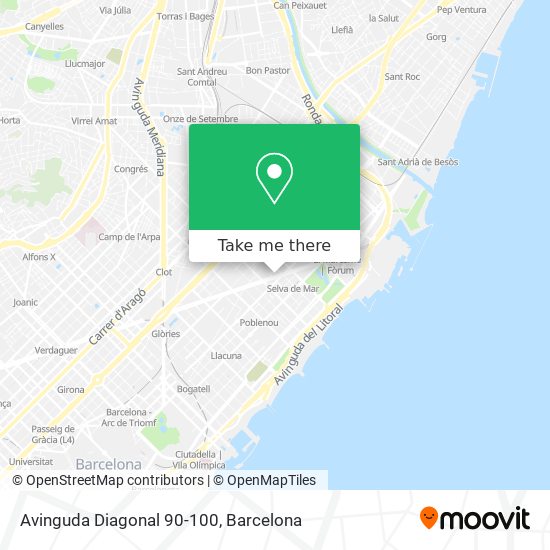 mapa Avinguda Diagonal 90-100