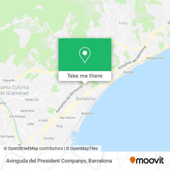 Avinguda del President Companys map