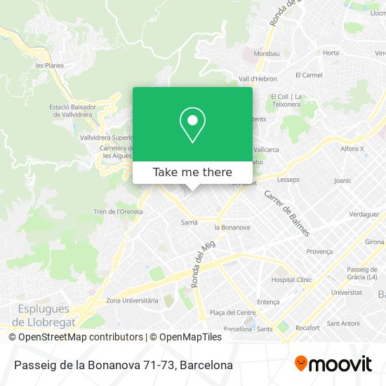 mapa Passeig de la Bonanova 71-73