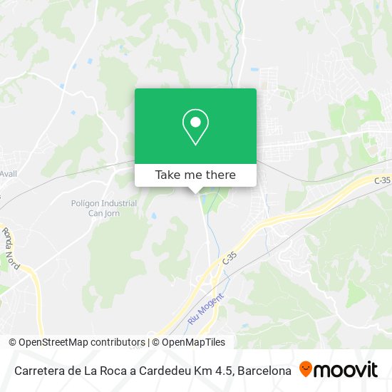 mapa Carretera de La Roca a Cardedeu Km 4.5
