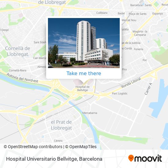 Hospital Universitario Bellvitge map