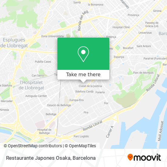 Restaurante Japones Osaka map