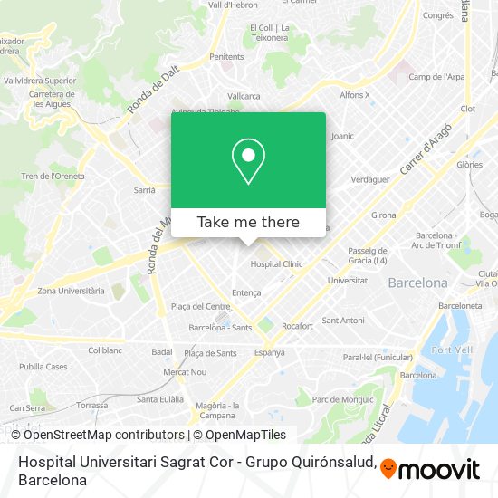 Hospital Universitari Sagrat Cor - Grupo Quirónsalud map