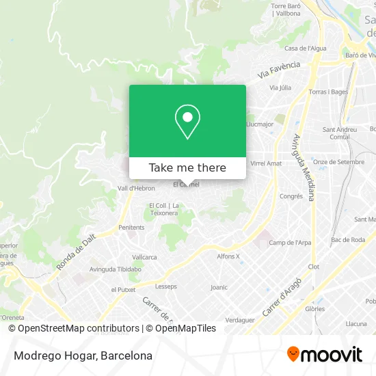Modrego Hogar map
