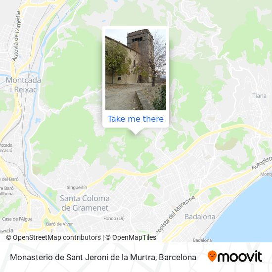 mapa Monasterio de Sant Jeroni de la Murtra