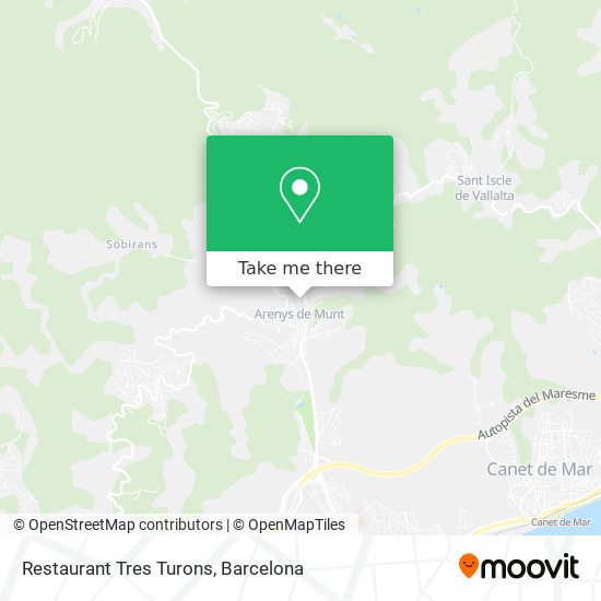 Restaurant Tres Turons map