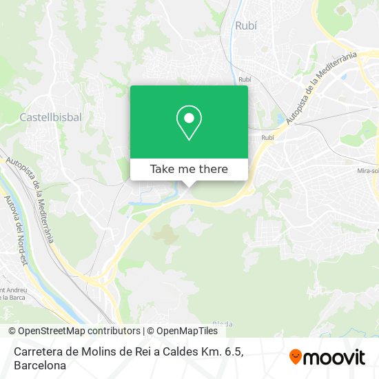 Carretera de Molins de Rei a Caldes Km. 6.5 map