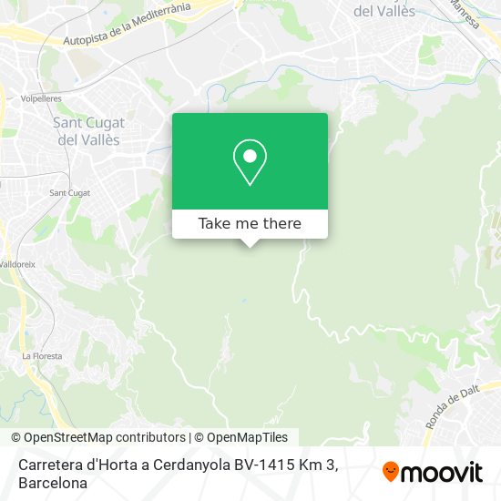 Carretera d'Horta a Cerdanyola BV-1415 Km 3 map