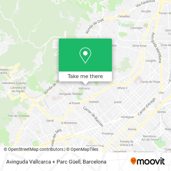 Avinguda Vallcarca + Parc Güell map