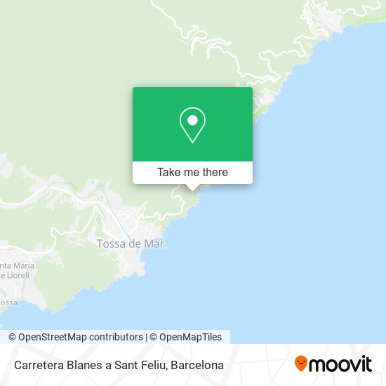 Carretera Blanes a Sant Feliu map