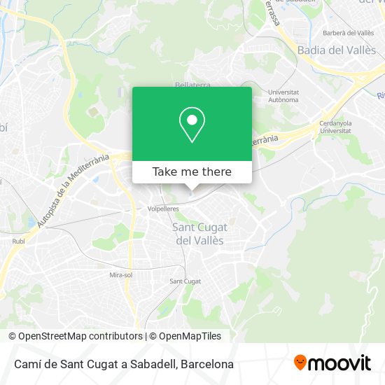 Camí de Sant Cugat a Sabadell map