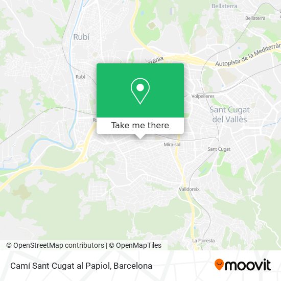 Camí Sant Cugat al Papiol map