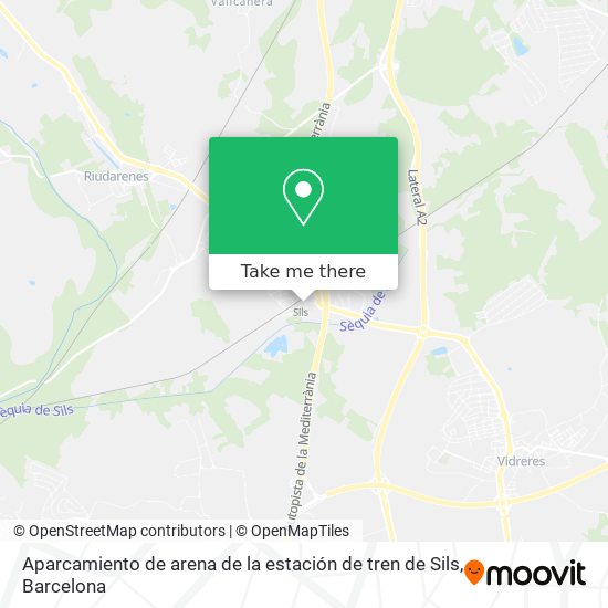 Aparcamiento de arena de la estación de tren de Sils map