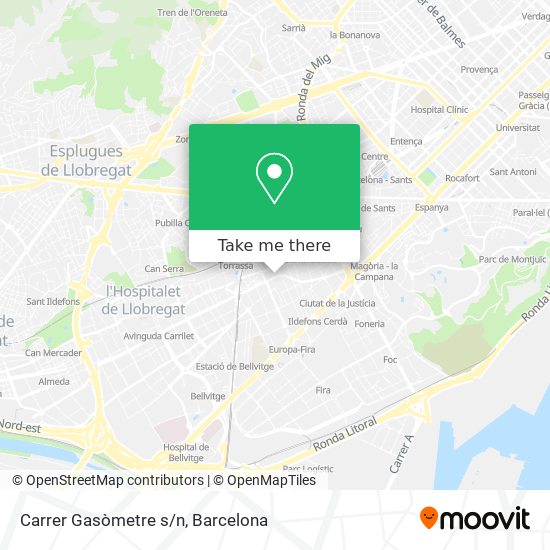 mapa Carrer Gasòmetre s/n