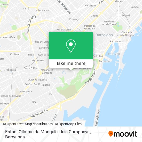 Estadi Olímpic de Montjuïc Lluís Companys, map