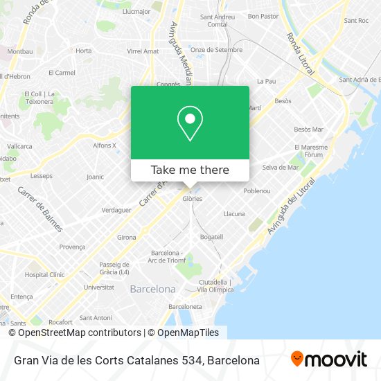 mapa Gran Via de les Corts Catalanes 534