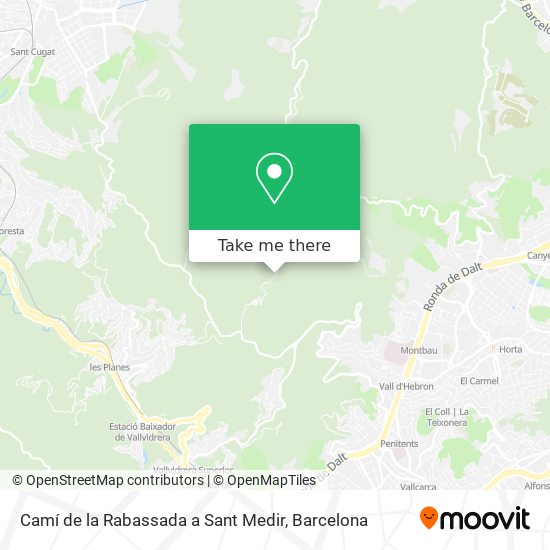 Camí de la Rabassada a Sant Medir map