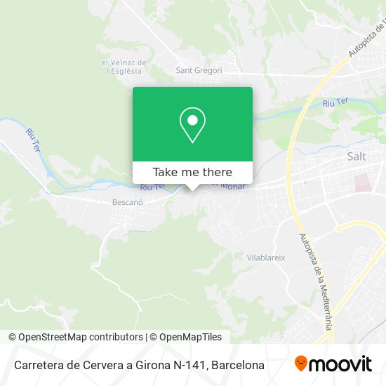 Carretera de Cervera a Girona N-141 map