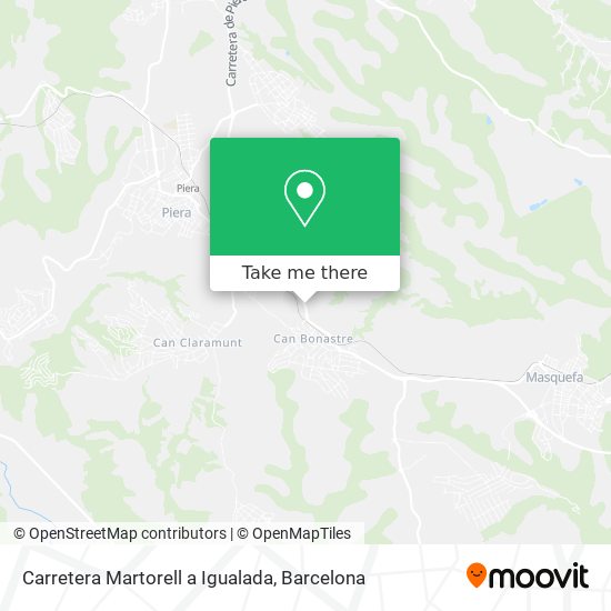 Carretera Martorell a Igualada map