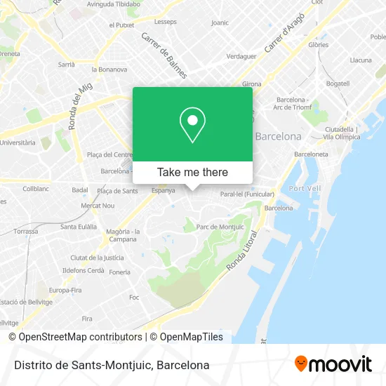 Distrito de Sants-Montjuic map