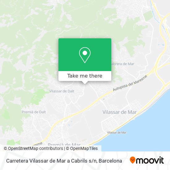 Carretera Vilassar de Mar a Cabrils s / n map