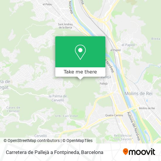 Carretera de Pallejà a Fontpineda map