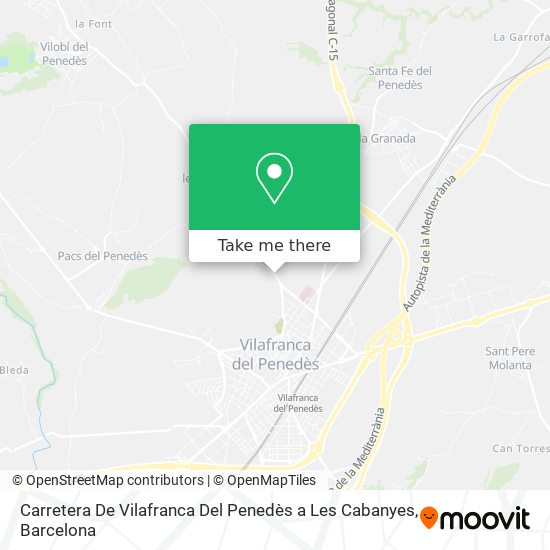 Carretera De Vilafranca Del Penedès a Les Cabanyes map