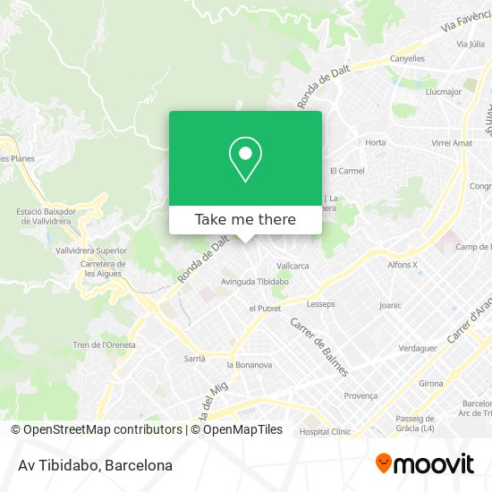 mapa Av Tibidabo