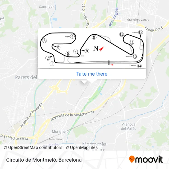 Circuito de Montmeló map