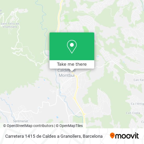 Carretera 1415 de Caldes a Granollers map